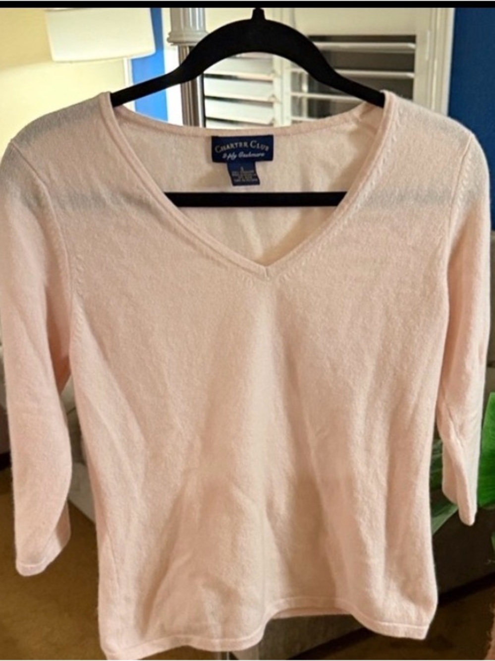 Charter Club Soft Pink Cashmere Knit 3/4 Sleeves